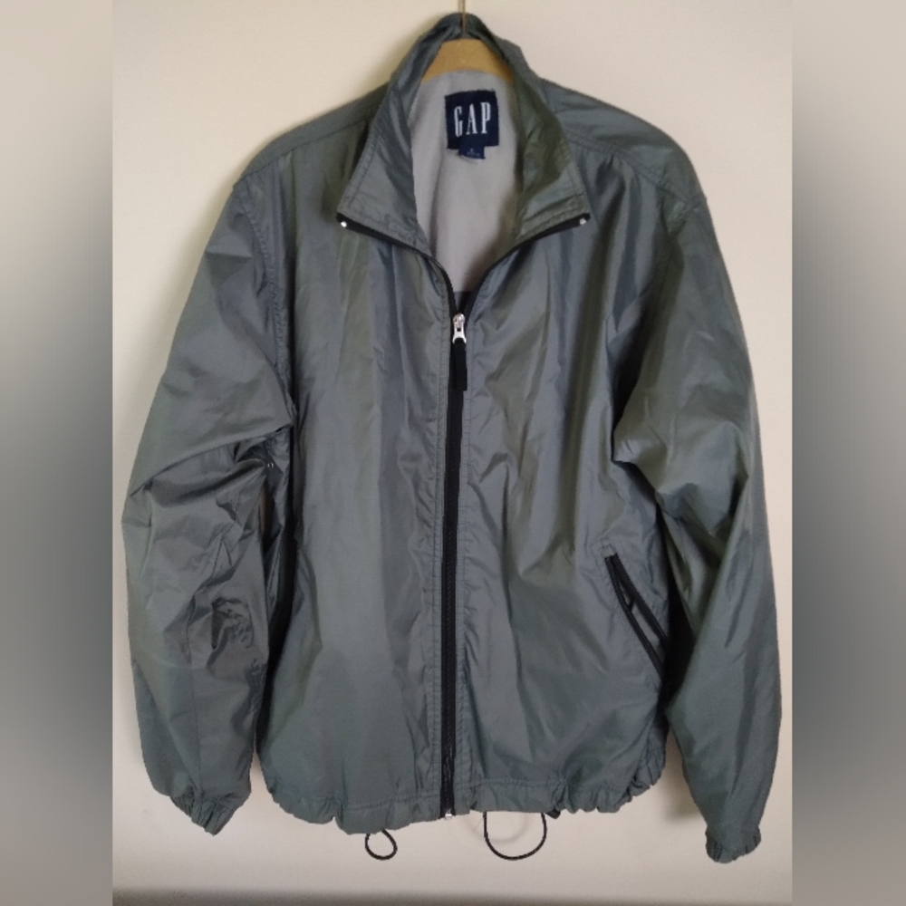 GAP Vintage Jacket Windbreaker Grey Full Zip Men Size Small